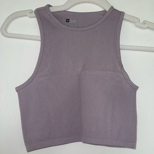 PURPLE RACER BACK CROP TANK